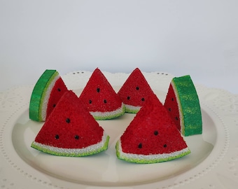 Fake Watermelon Slice | Small Fake Watermelon Slice Summer Decor |Hand Painted Miniature Watermelon Slice | Tiered Tray Decor