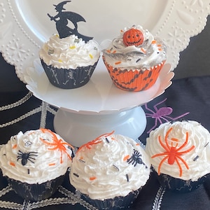Halloween Fake Bake Cupcake / Cupcake para Halloween / Halloween Decoración de bandeja escalonada