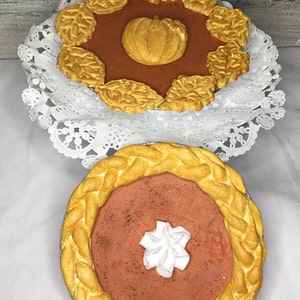 Pumpkin Pie Fake Bake | Mini Faux Pumpkin Pie For Display | Holiday Tiered Tray Display