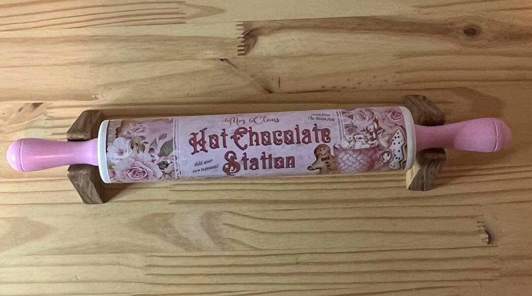 Vintage Decoupaged & Varnished Rolling Pin Repurposed Rolling Pin With