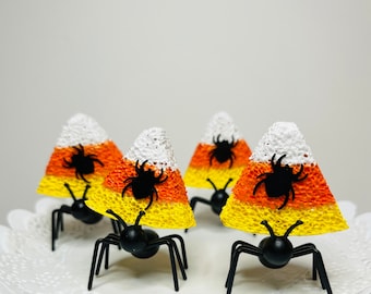 Ant Carrying Candy Corn Halloween Decor | Hand Painted Candy Corn Tiered Tray Decor | Fall Tier Tray