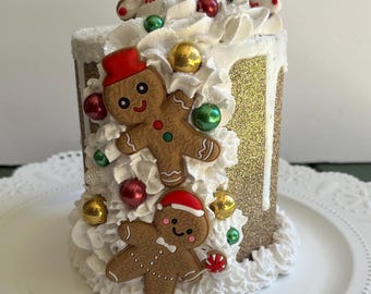 Gingerbread Cake | Faux Cake Decoration | Tiered Tray Fake Bake