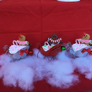 Gingerbread Candy Sled | Tin Sled | Gingerbread Tiered Tray Decor | Christmas Decor for Tiered Tray