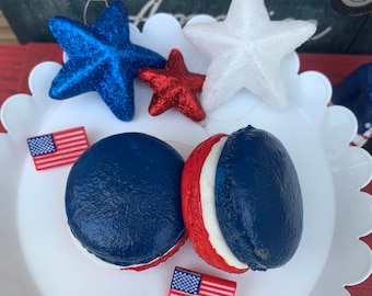 Fake bake macaroons | 4th of July Tier Tray Decor | Fake Food Display Prop