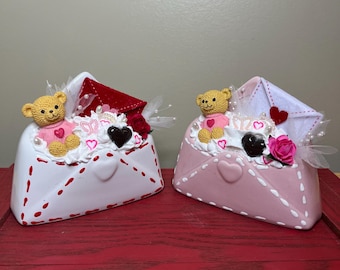 Valentine’s Day Fake Bake Decor | Valentine’s Candy Envelope Tiered Tray Decor