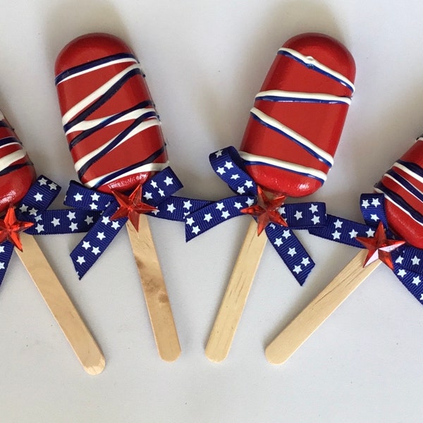 Fake Cakesicles | Fourth of July Tiered Tray Decor | Fake July 4th Dessert