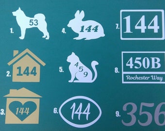 Custom Wheelie Bin Stickers, House Number and Address, Novelty Bin Sign, Post Box sign