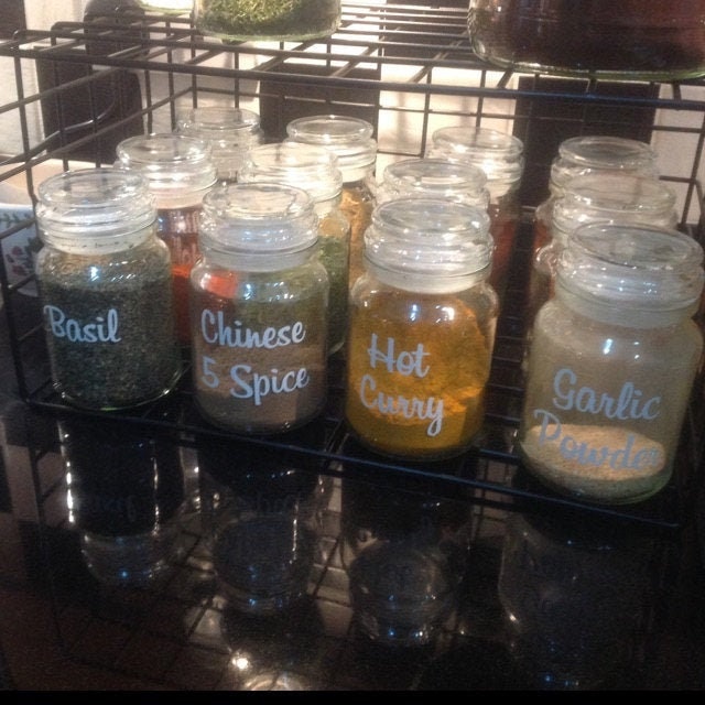 Spice Jar Labels Vinyl Decal stickers for IKEA Small Spice Etsy