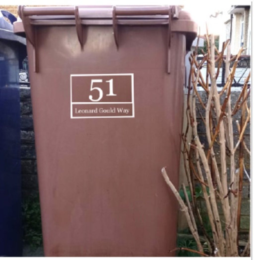 Wheelie Bin Sticker Label, Vinyl Label for Dustbin, Recycling Containers, Rubbish Bin, Custom