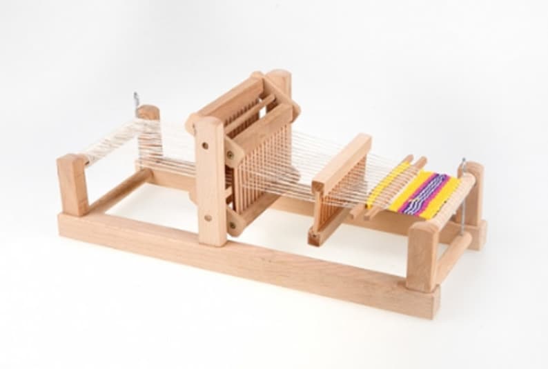 Small Bulgarian Table Loom, Child Weaving Loom,Wooden Loom with traditional rug, Wood Weaving Loom Kit, Hobby gift,small loom, weaving kids image 7