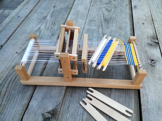 Piccolo telaio da tavolo bulgaro, telaio per tessitura per bambini, telaio  in legno con tappeto tradizionale, kit telaio per tessitura in legno,  regalo per hobby, piccolo telaio, tessitura per bambini 