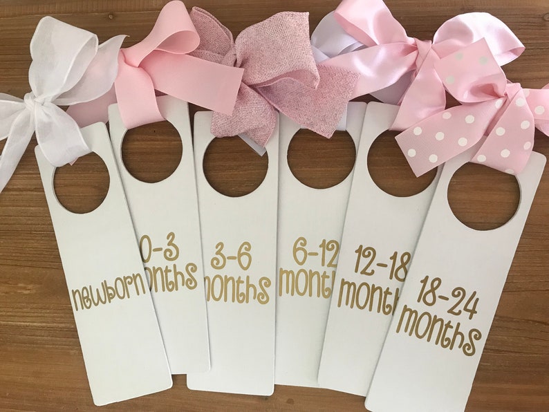 Wooden Nursery Clothes Dividers Baby Girl Pink White & Etsy