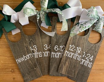 Botanical Wooden Nursery Clothes Dividers + Gender Neutral Nursery Decor + Baby Shower Gift Ideas + Closet Organization + Bohemian Style