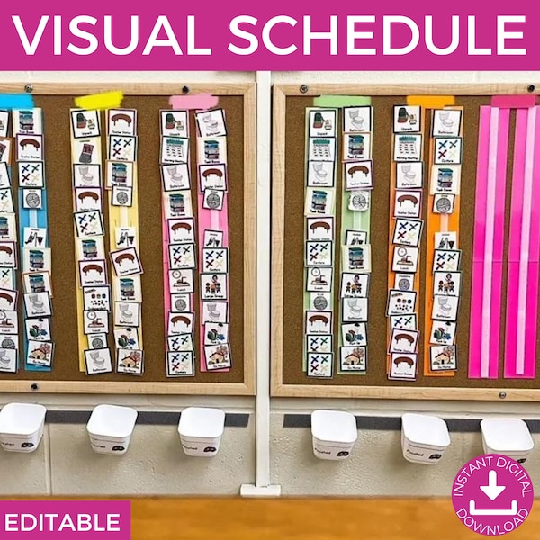 Visual Schedules | Color Coded Visual Schedule | Printable | Autism Classroom | School Schedule| Special Education Schedule | Schedule Board