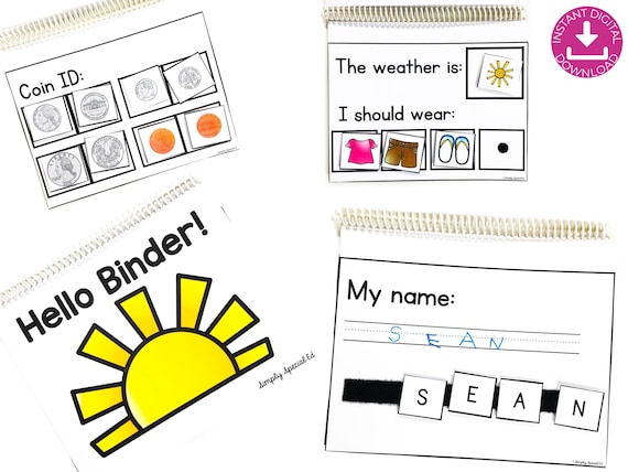 Morning Work Binder for Special Education Morning Binder Adapted Binder  Busy Book 