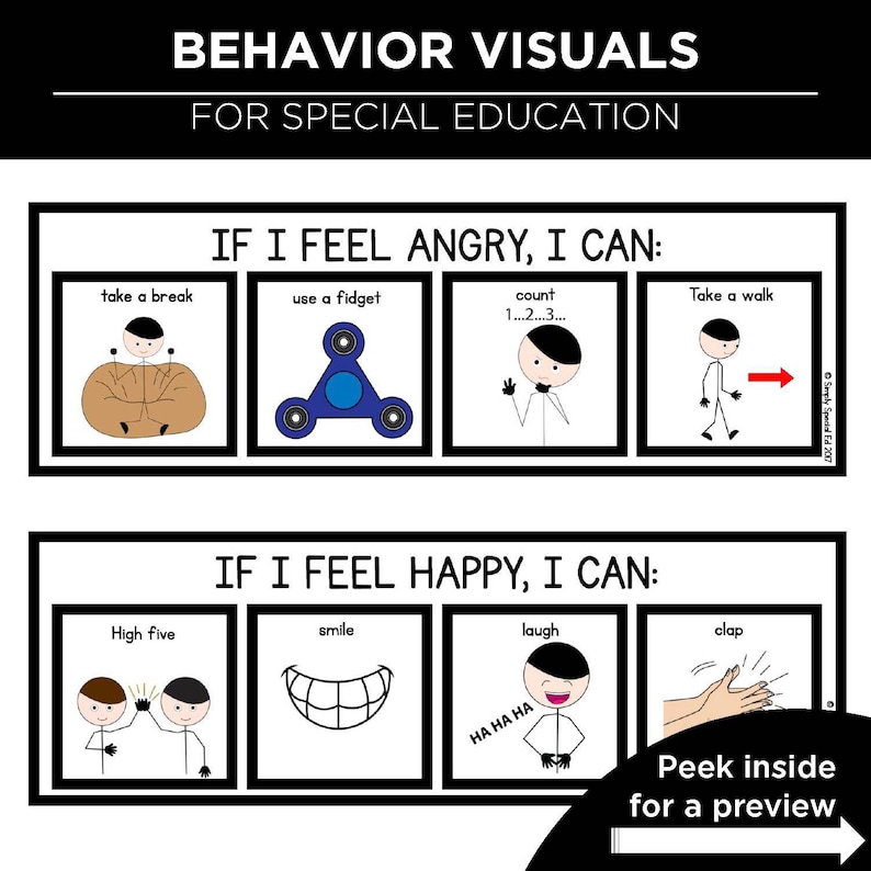 Behavior Visuals and Supports Special Education Behavior Visuals Visual ...