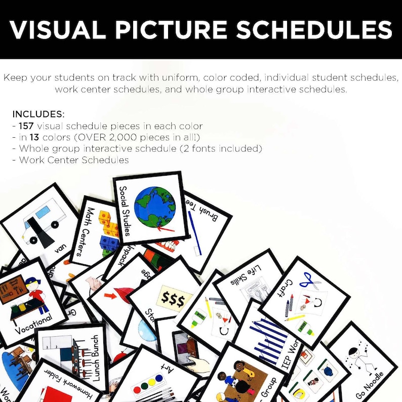 Visual Schedules Color Coded Visual Schedule Printable Autism Classroom
