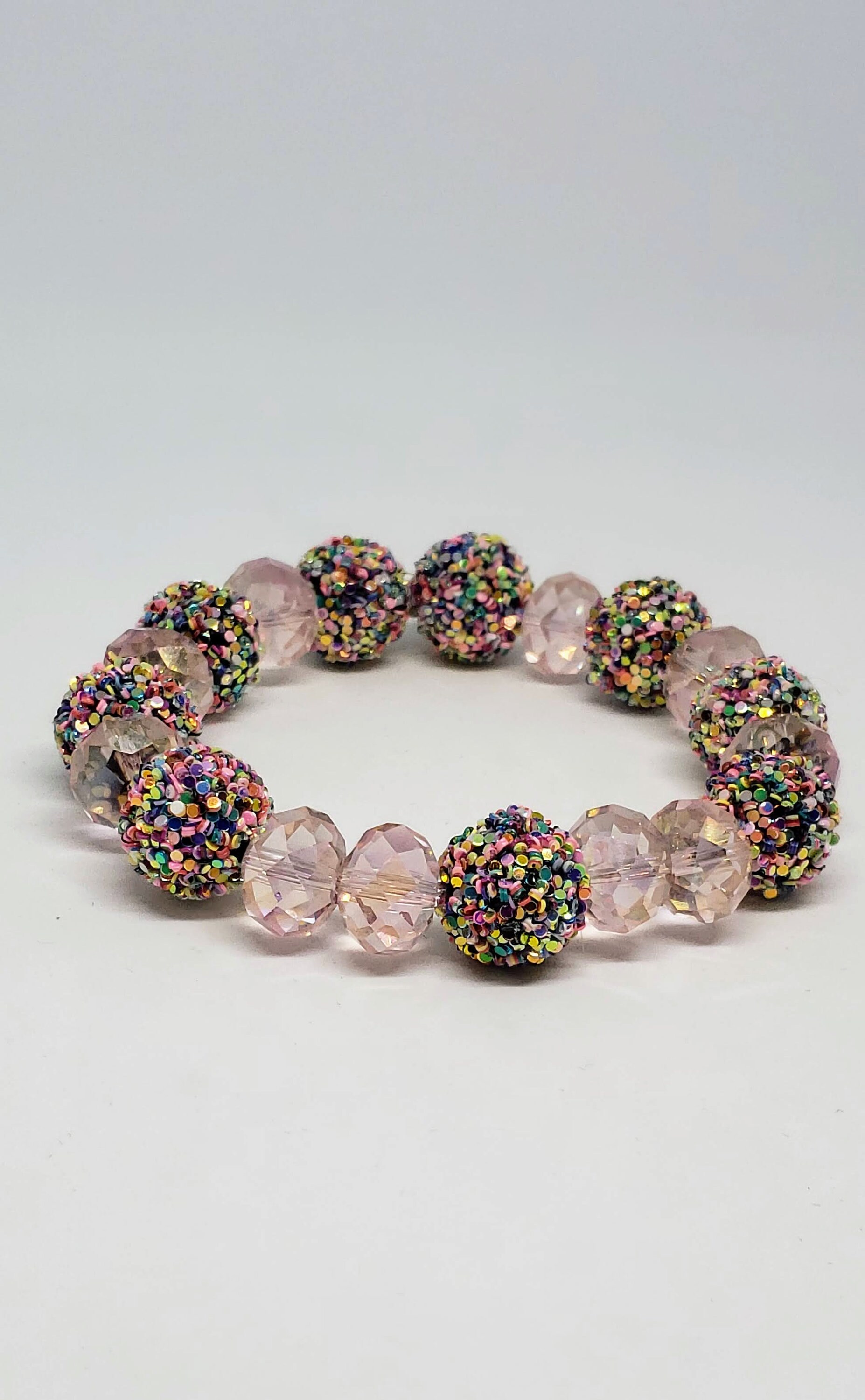 Pink Confetti Explosion Glass Bracelet