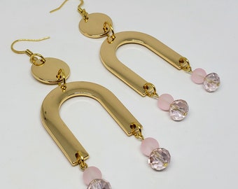Gold Tone U Shape Earrings