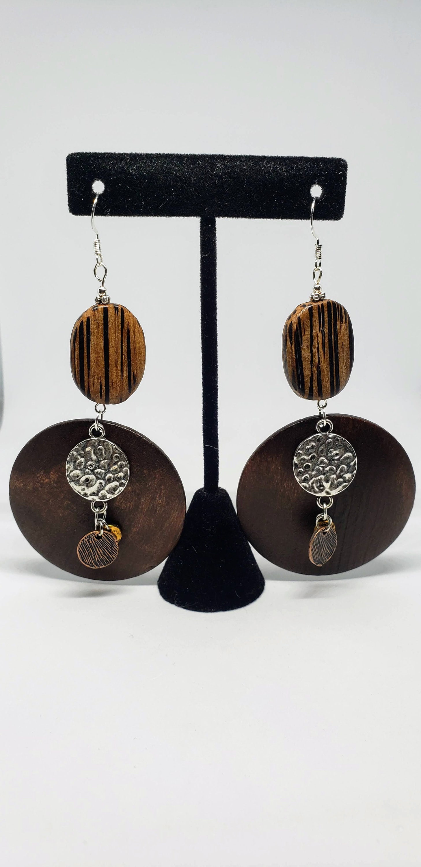 Wooden Mixed Media Earrings