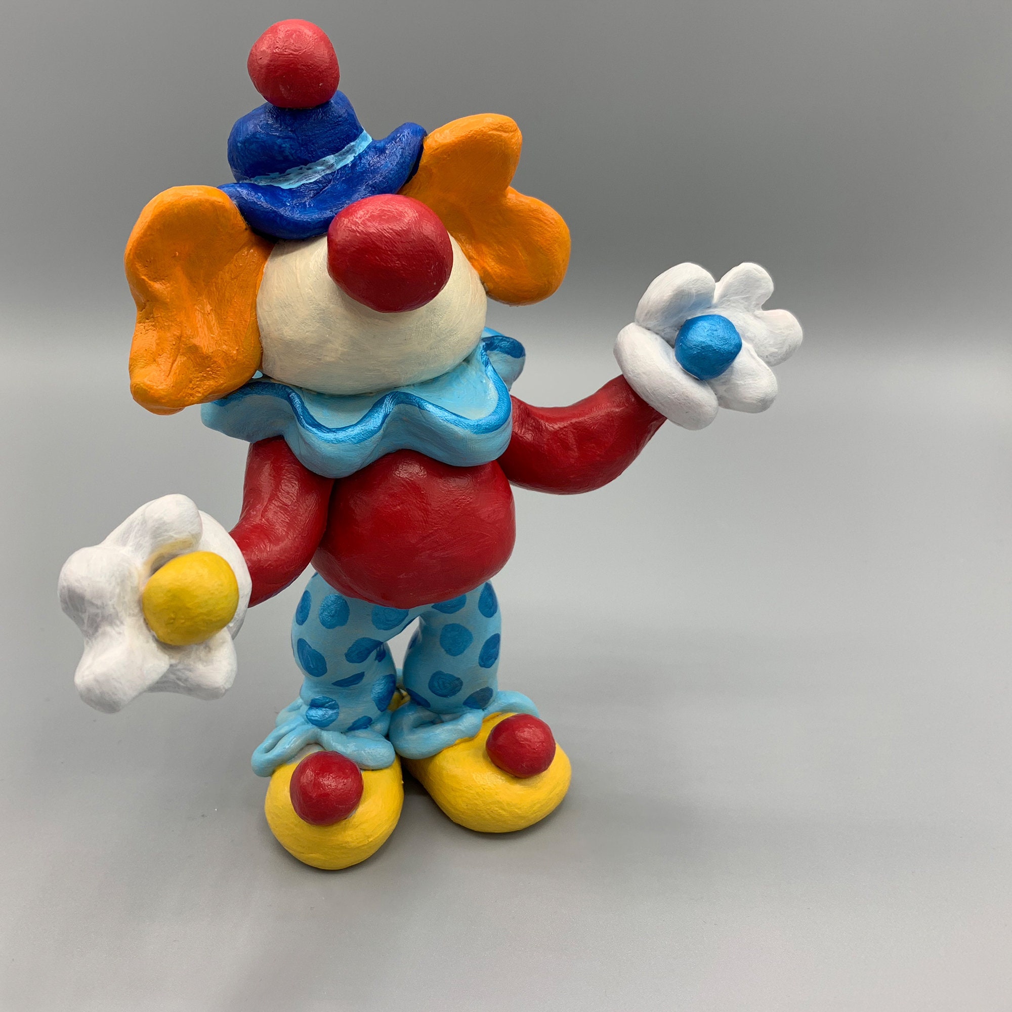 Large Circus Clown Office Desk Decor Fun Unique Sculpture Shelf