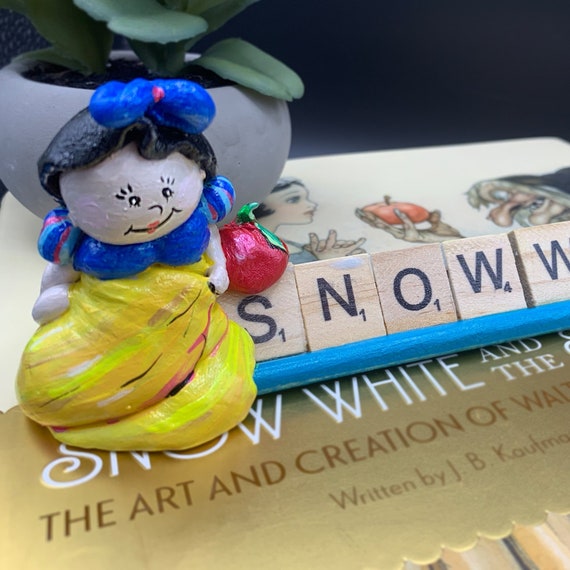 Snow White Scrabble Gifts Sculpture Art Shelf Decor Office Etsy