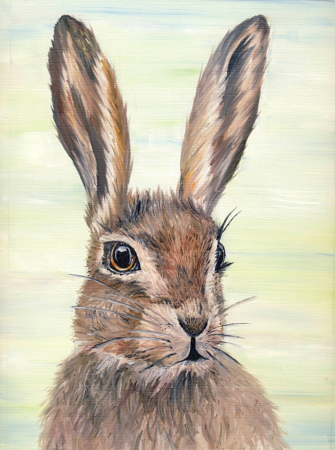 Country Hare Rabbit, Oil Painting, A4 Art Print, Limited Edition Etsy