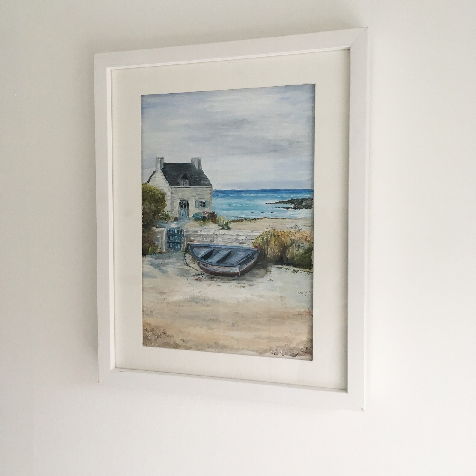 Limited Edition Beach Scene A4 Art Print, Oil Painting Nautical Themed