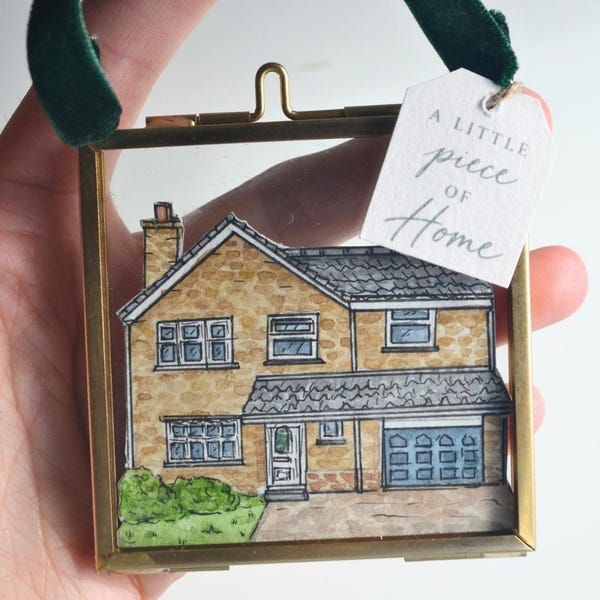 Personalised House Christmas Bauble | Hand Painted Home Ornament | Custom House Christmas Decoration | New Home Gift | Personalised Bauble