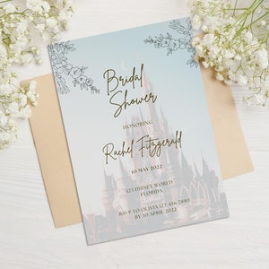 Disney Bridal Shower Invitation DIGITAL, Disney World Castle, Cinderella Bride, Bridal Shower Invitation, Disney Wedding