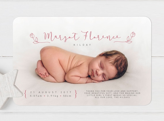 baby announcement and thank you cards
