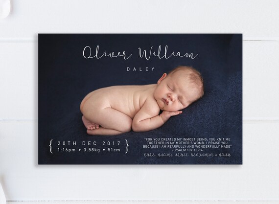 birth announcement cards etsy