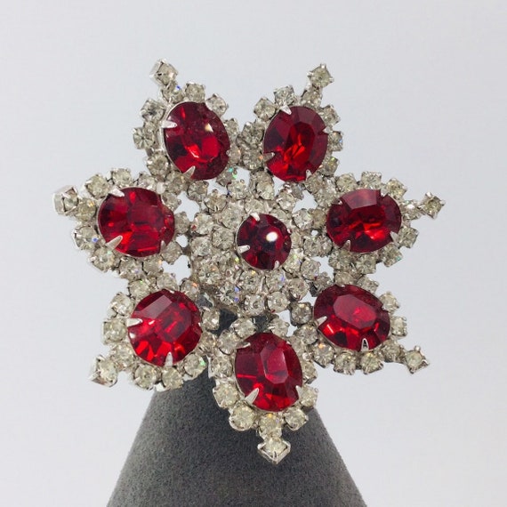 Kramer Dimensional Ruby Red Brooch - image 1