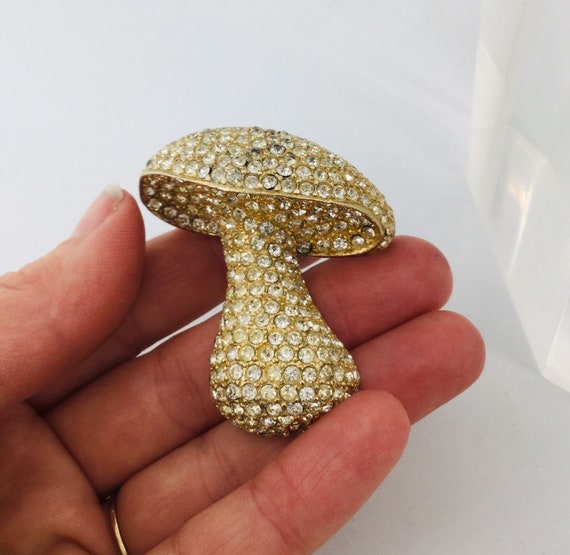 Pave Mushroom Brooch Les Bernard Dimensional - image 2