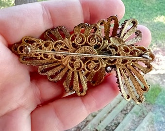 Miriam Haskell Necklace & Brooch Encrusted Baroque Pearl and