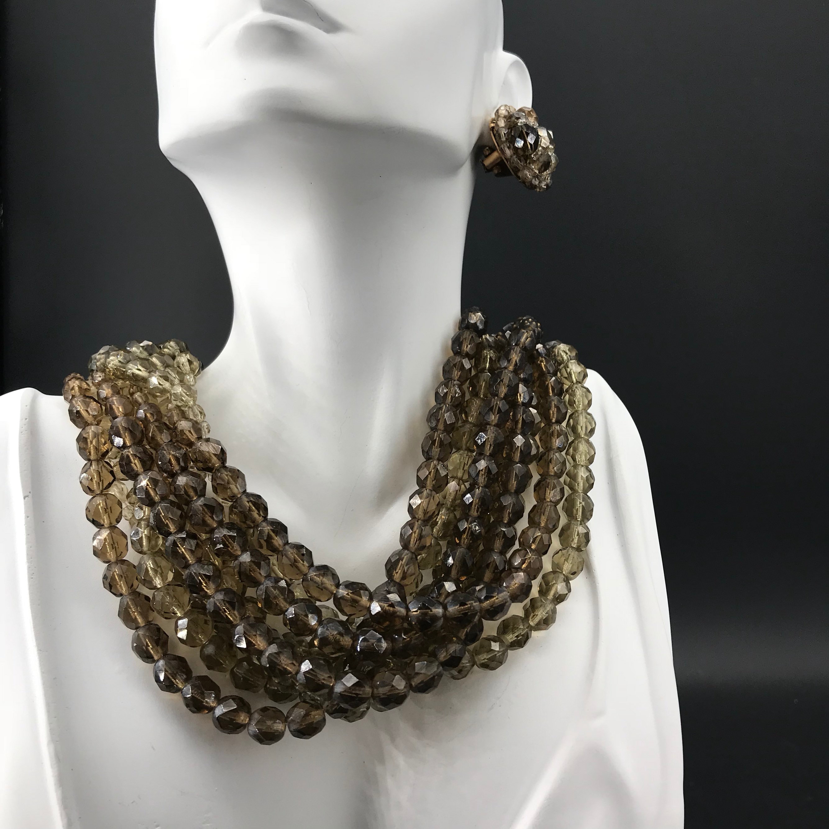 Amazing Coppola E Toppo Necklace & Earrings Smoked Quartz
