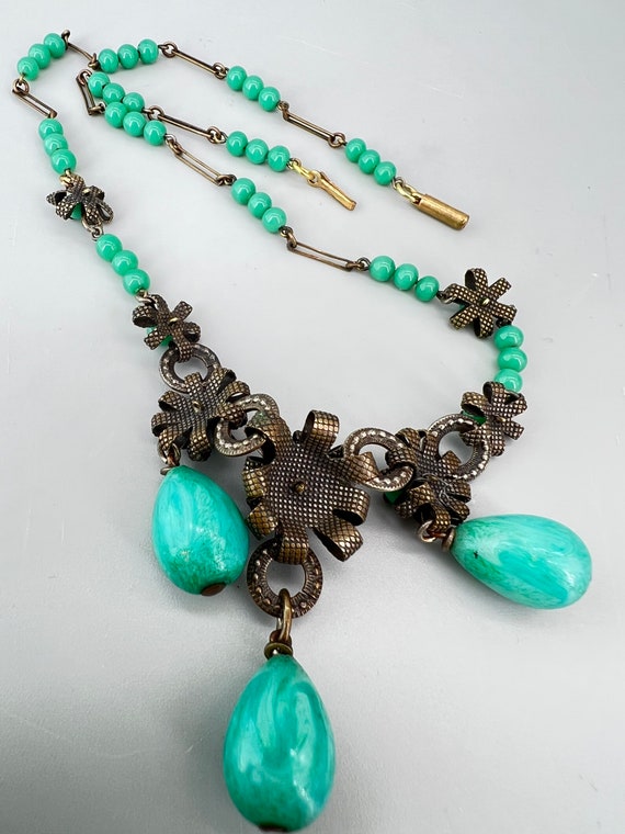 Collier Ancien Perles De Verre Blanc Louis Rousselet Années 1950 - Haute Couture, Occasion Parfait état
