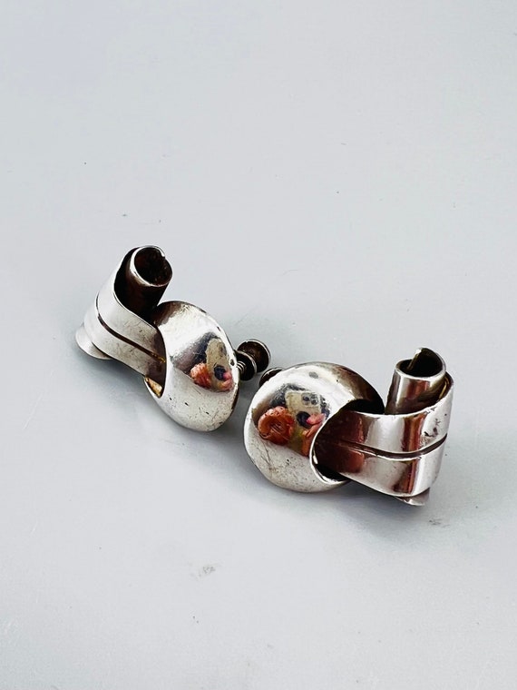 William Spratling Earrings 1940 Sterling Croissant - image 3