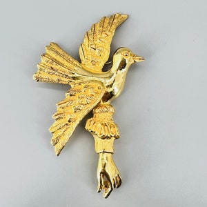 Judith Leiber Broche Pássaro na Mão Surrealista Vintage