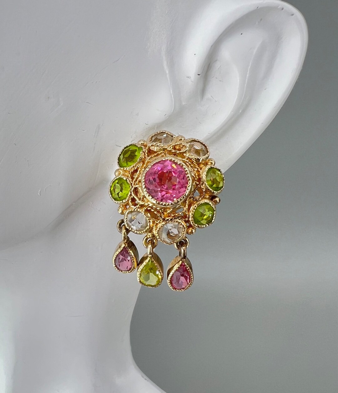 Early Hobe Earrings Sterling Open Back Wirework Dangle Clip Etsy