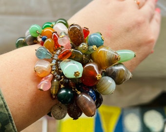 Pulsera vintage francesa de vidrio vertido