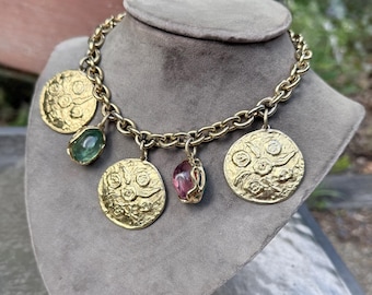 Vintage YSL Necklace Watermelon & Coins