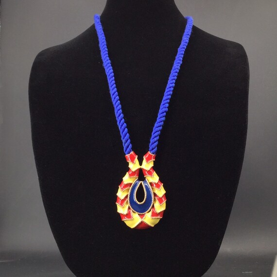 Vintage Valentino Enameled Necklace Designer Haut