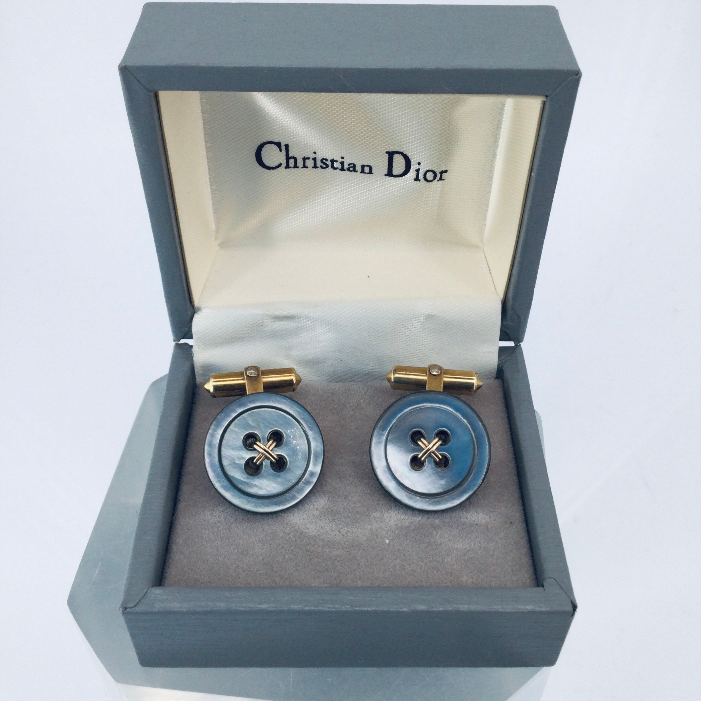 Vintage Dior Cufflinks MOP 12k Gold Filled Christian Dior Etsy