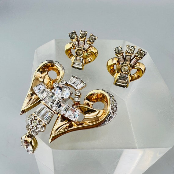 Mazer Angel Set Brooch & Earrings Set 1940s - image 5