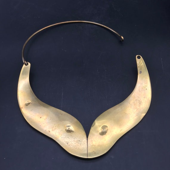 Modernist Brass Inlaid Necklace - image 6