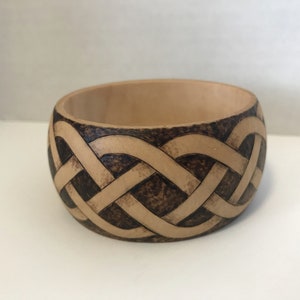 Wooden hand-burned bracelet