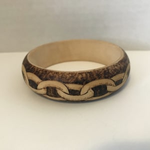 Wooden hand-burned bracelet