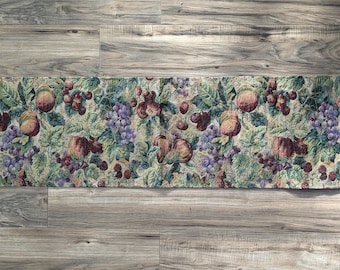 Vintage Table Runner Celestial Sun Moon Star Blue Gold Aqua Woven 53" L x 12" W Table decor