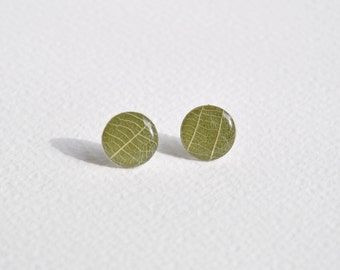 Skeleton Leaf and Paper Earring studs - Medium